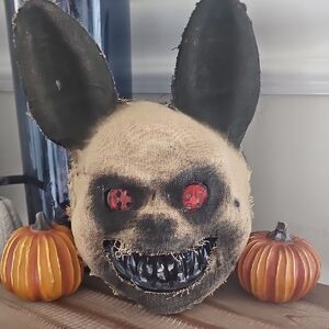 Eerie Black and Tan Scary Bunny Mask - worn once, lightweight, brand unknown